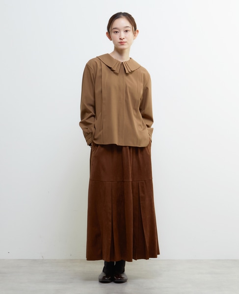 【LOURMARIN】タックカラーブラウス 詳細画像 キャメル 2