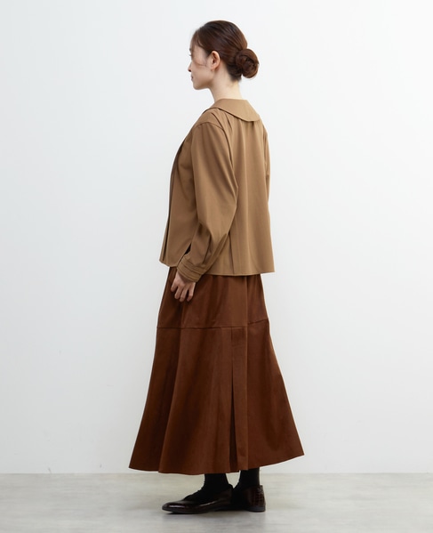 【LOURMARIN】タックカラーブラウス 詳細画像 キャメル 4