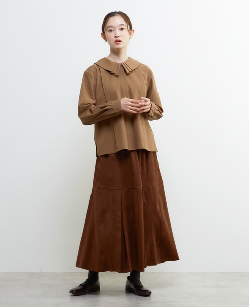 【LOURMARIN】タックカラーブラウス 詳細画像 キャメル 9