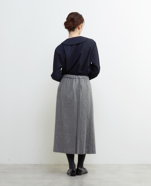 【LOURMARIN】タックカラーブラウス 詳細画像 ネイビー 5