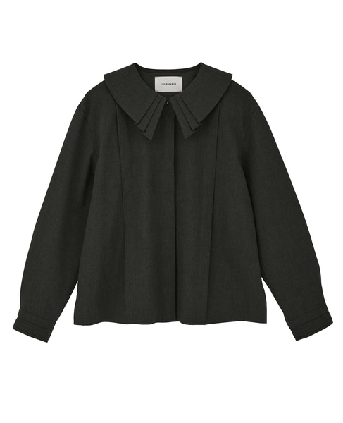 【LOURMARIN】タックカラーブラウス 詳細画像 チャコールグレー 3