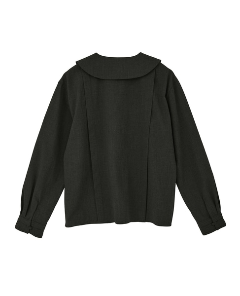 【LOURMARIN】タックカラーブラウス 詳細画像 チャコールグレー 4