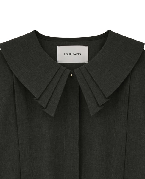 【LOURMARIN】タックカラーブラウス 詳細画像 チャコールグレー 5