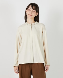 イレギュラーヘムフリルブラウス