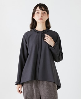 イレギュラーヘムフリルブラウス