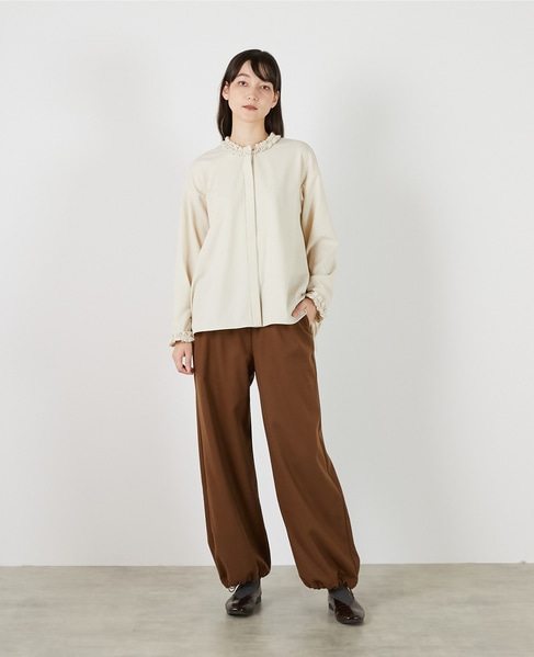 イレギュラーヘムフリルブラウス 詳細画像 ライトベージュ 10