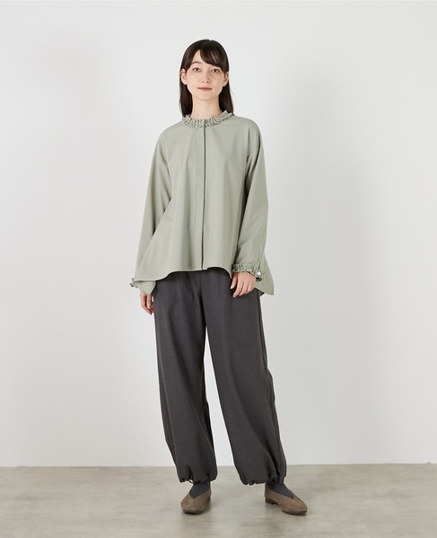 イレギュラーヘムフリルブラウス 詳細画像 セージグリーン 2
