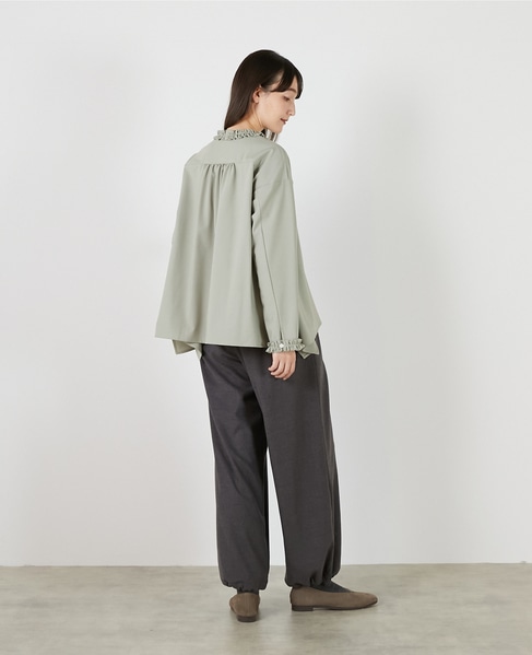 イレギュラーヘムフリルブラウス 詳細画像 セージグリーン 7