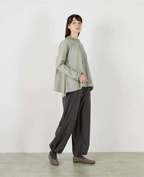 イレギュラーヘムフリルブラウス 詳細画像 セージグリーン 8