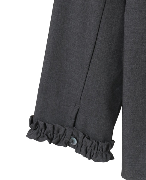 イレギュラーヘムフリルブラウス 詳細画像 チャコールグレー 15