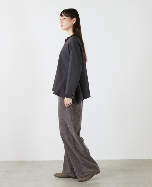 イレギュラーヘムフリルブラウス 詳細画像 チャコールグレー 4