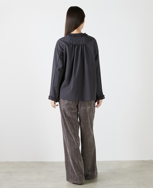イレギュラーヘムフリルブラウス 詳細画像 チャコールグレー 6