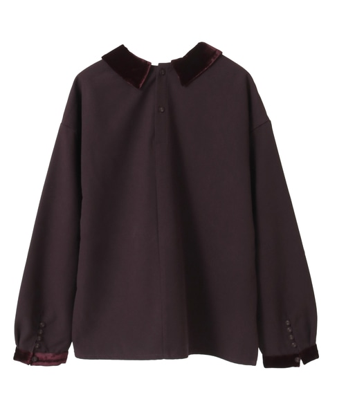 【LOURMARIN】ベルベット衿ブラウス 詳細画像 パープル 11