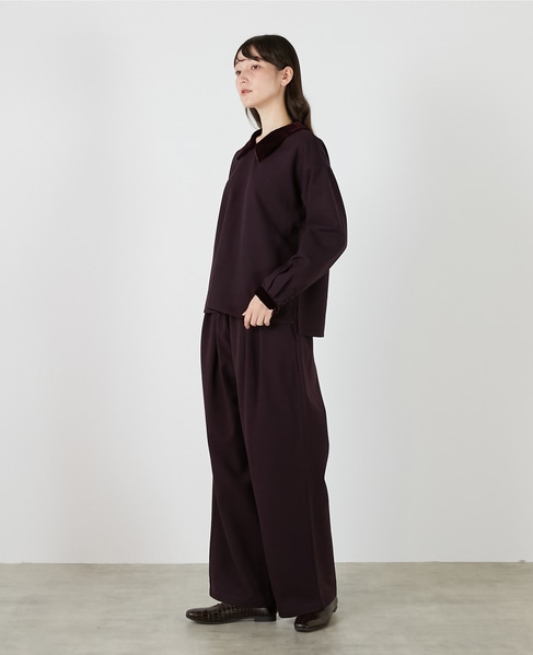 【LOURMARIN】ベルベット衿ブラウス 詳細画像 パープル 3