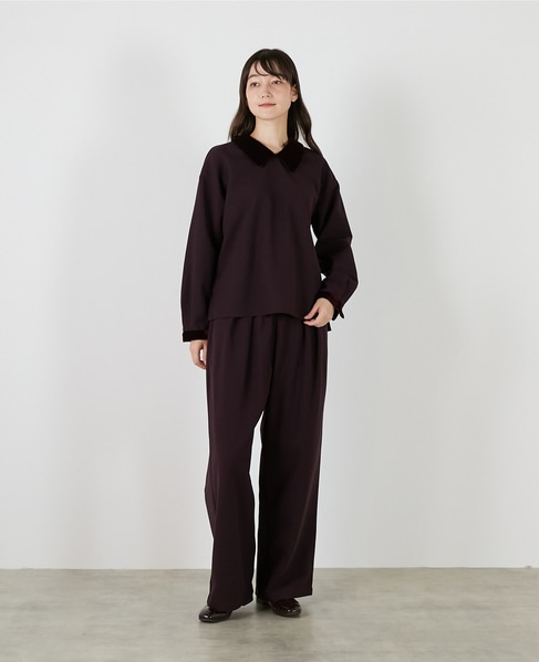 【LOURMARIN】ベルベット衿ブラウス 詳細画像 パープル 9