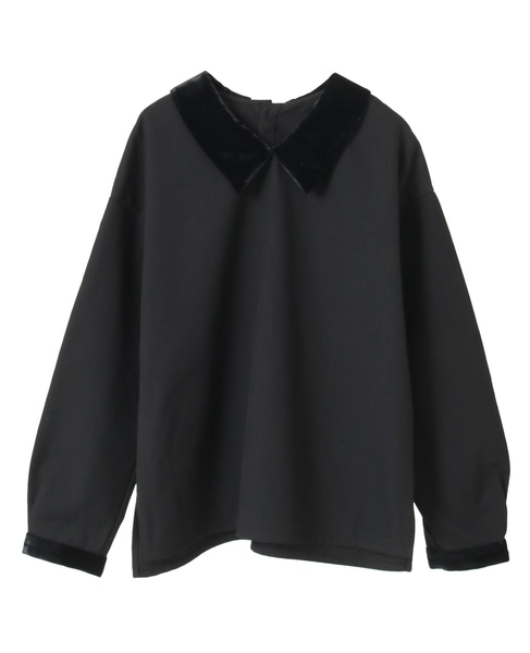 【LOURMARIN】ベルベット衿ブラウス 詳細画像 ブラック 11
