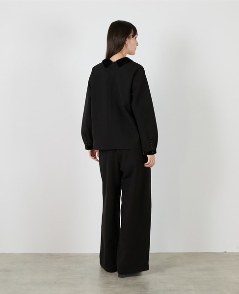 【LOURMARIN】ベルベット衿ブラウス 詳細画像 ブラック 5