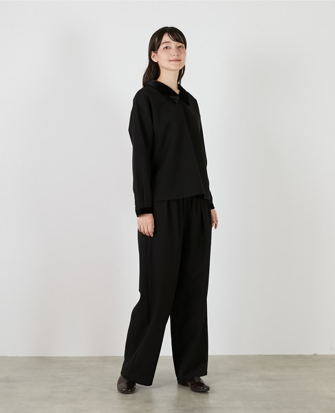 【LOURMARIN】ベルベット衿ブラウス 詳細画像 ブラック 9