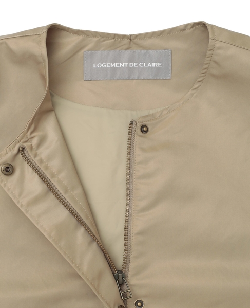 ナイロンクルーネックドロストコート 詳細画像 ベージュ 14