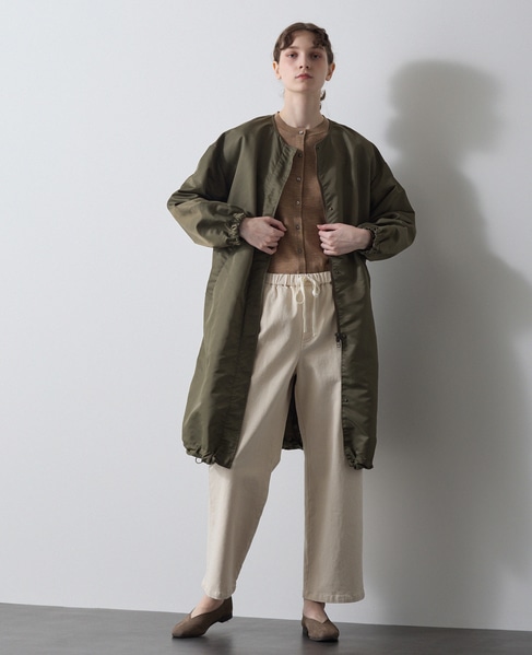 ナイロンクルーネックドロストコート 詳細画像 カーキ 2