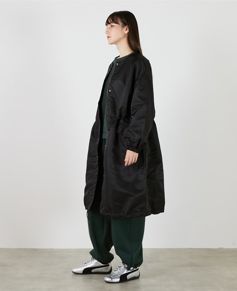 ナイロンクルーネックドロストコート 詳細画像 ブラック 3