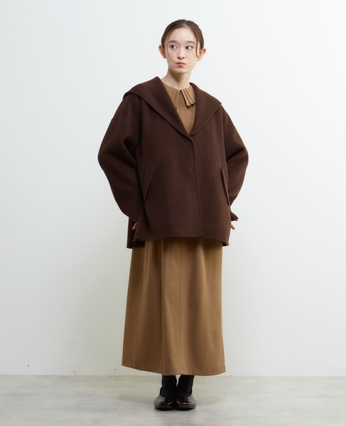 【LOURMARIN】セーラーカラーミドルコート 詳細画像 ブラウン 2