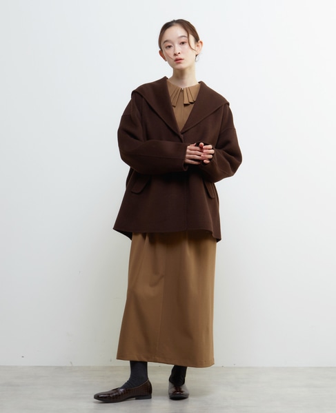 【LOURMARIN】セーラーカラーミドルコート 詳細画像 ブラウン 4