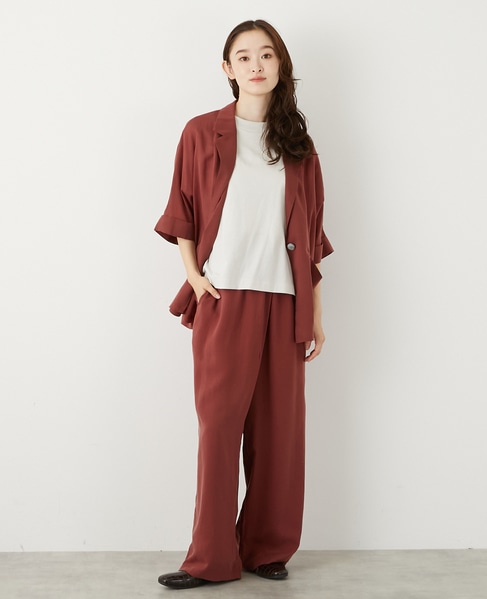 5分袖ドルマンジャケット 詳細画像 ボルドー 10