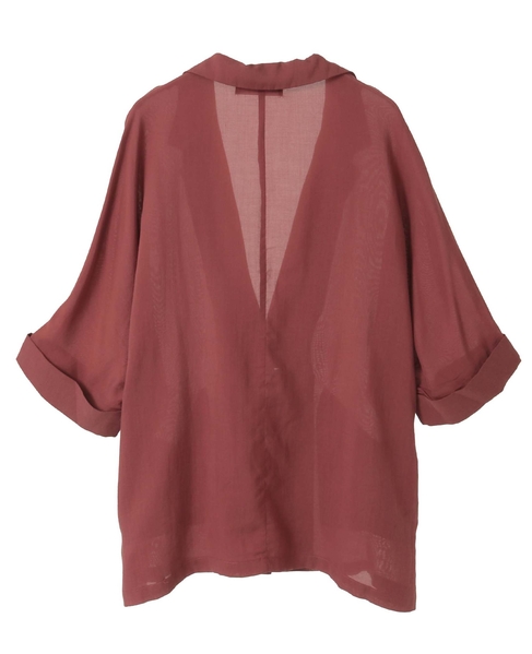 5分袖ドルマンジャケット 詳細画像 ボルドー 12