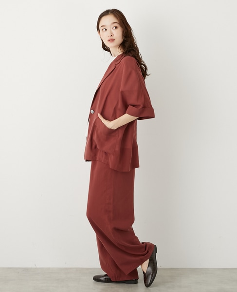 5分袖ドルマンジャケット 詳細画像 ボルドー 5