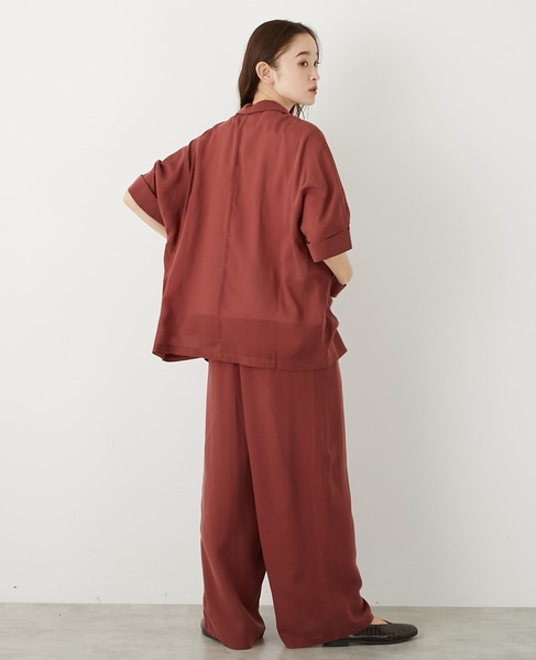 5分袖ドルマンジャケット 詳細画像 ボルドー 6