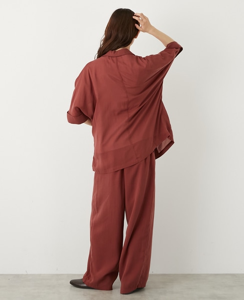 5分袖ドルマンジャケット 詳細画像 ボルドー 7