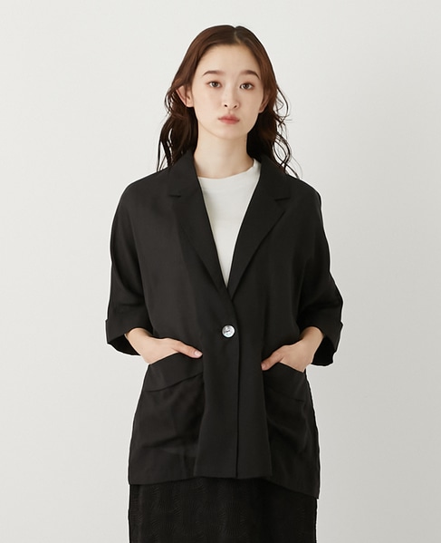 5分袖ドルマンジャケット 詳細画像 ブラック 1