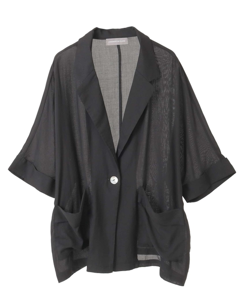 5分袖ドルマンジャケット 詳細画像 ブラック 10