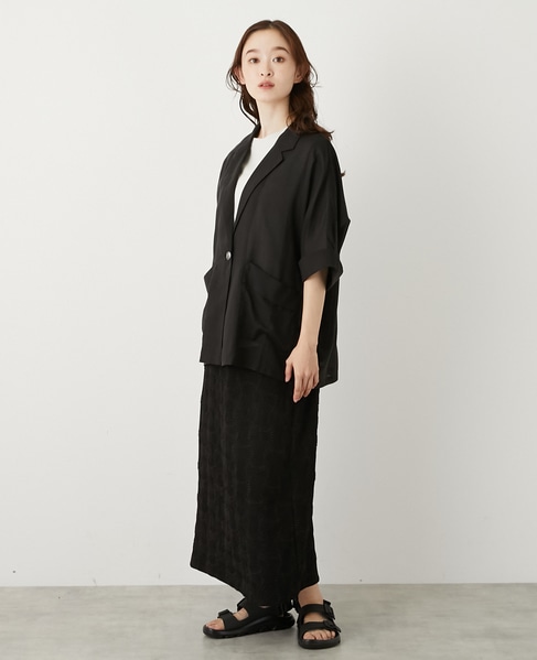5分袖ドルマンジャケット 詳細画像 ブラック 4