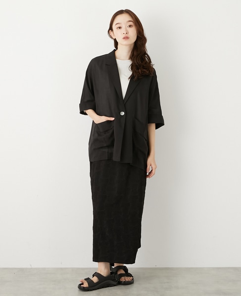 5分袖ドルマンジャケット 詳細画像 ブラック 9