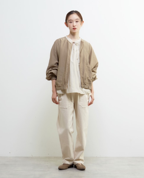 【LOURMARIN】パフスリーブジップアップブルゾン 詳細画像 モカ 2