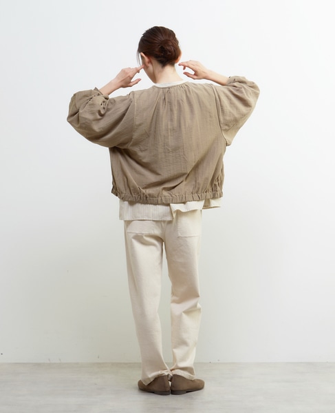 【LOURMARIN】パフスリーブジップアップブルゾン 詳細画像 モカ 6