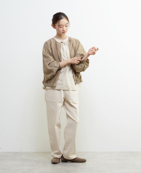 【LOURMARIN】パフスリーブジップアップブルゾン 詳細画像 モカ 8