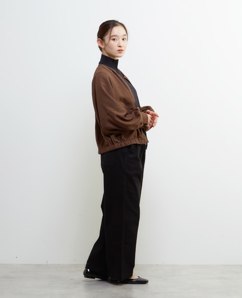 【LOURMARIN】パフスリーブジップアップブルゾン 詳細画像 ブラウン 6