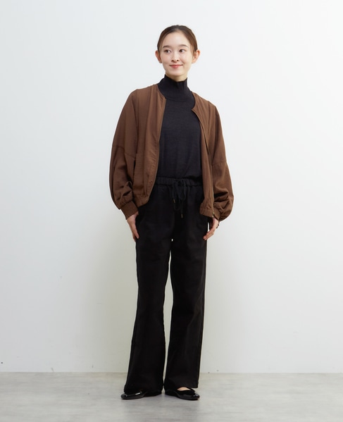 【LOURMARIN】パフスリーブジップアップブルゾン 詳細画像 ブラウン 7