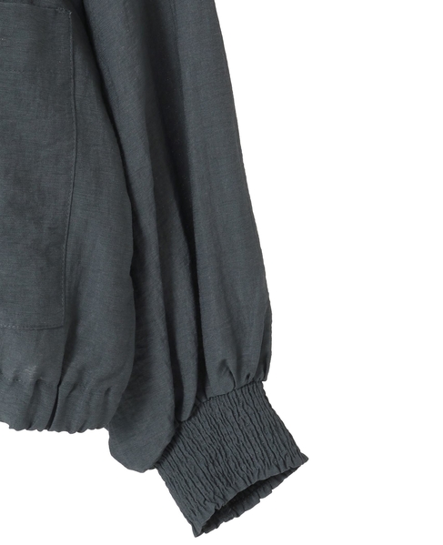 【LOURMARIN】パフスリーブジップアップブルゾン 詳細画像 グレー 12