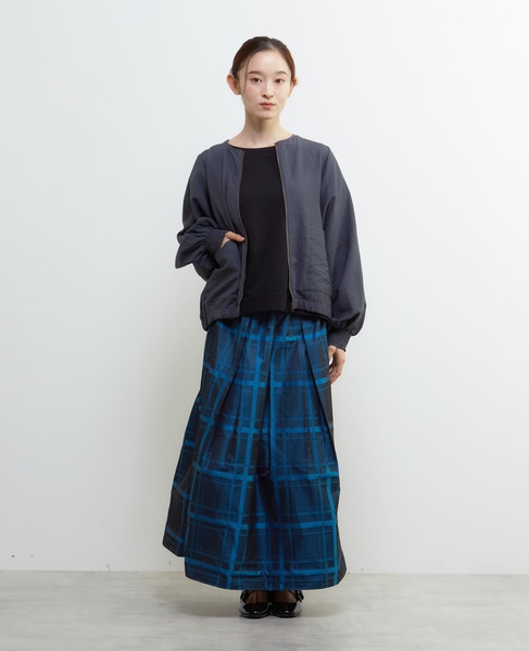 【LOURMARIN】パフスリーブジップアップブルゾン 詳細画像 グレー 2