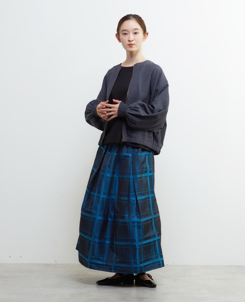 【LOURMARIN】パフスリーブジップアップブルゾン 詳細画像 グレー 3