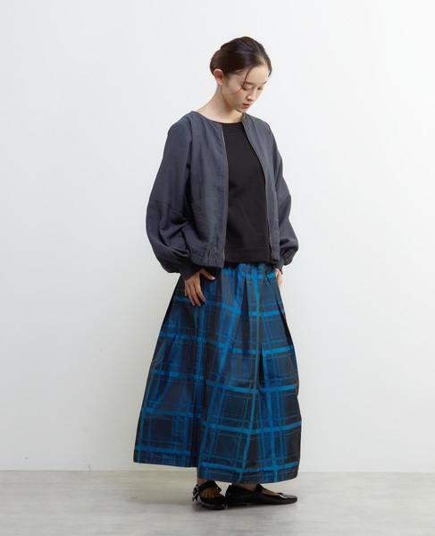 【LOURMARIN】パフスリーブジップアップブルゾン 詳細画像 グレー 7