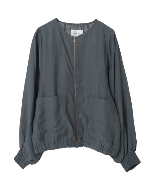 【LOURMARIN】パフスリーブジップアップブルゾン 詳細画像 グレー 9