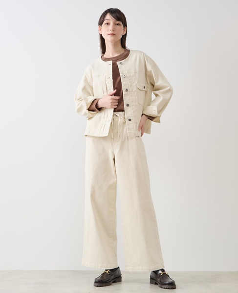 ノーカラーデニムジャケット 詳細画像 ライトベージュ 2