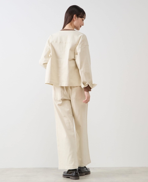 ノーカラーデニムジャケット 詳細画像 ライトベージュ 5