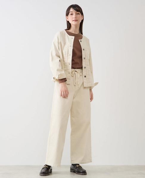 ノーカラーデニムジャケット 詳細画像 ライトベージュ 8