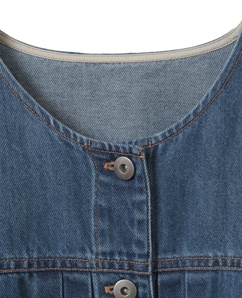 ノーカラーデニムジャケット 詳細画像 インディゴブルー 6